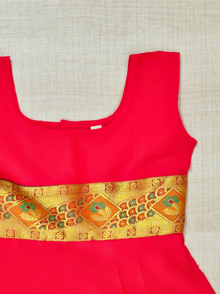 Girls Ethnic Silk Finish Pavadai set