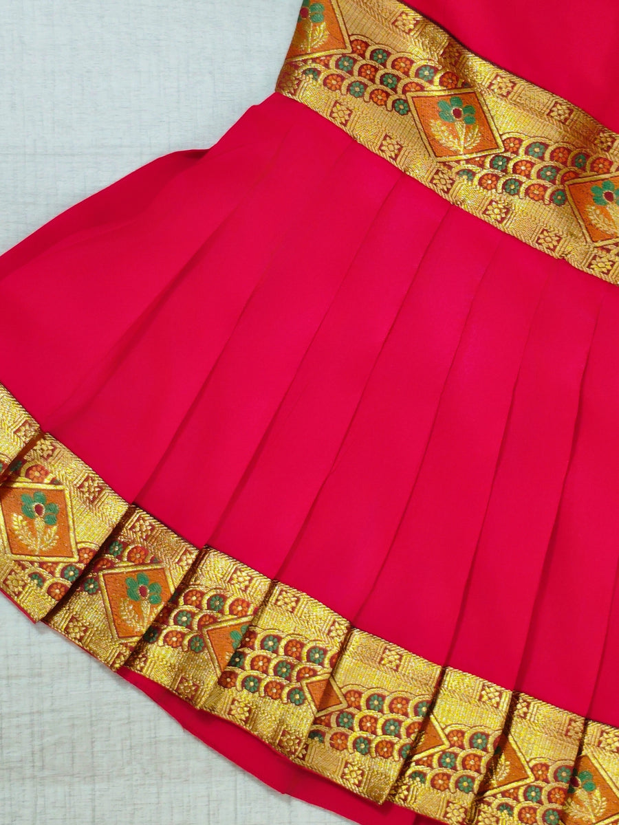 Girls Ethnic Silk Finish Pavadai set