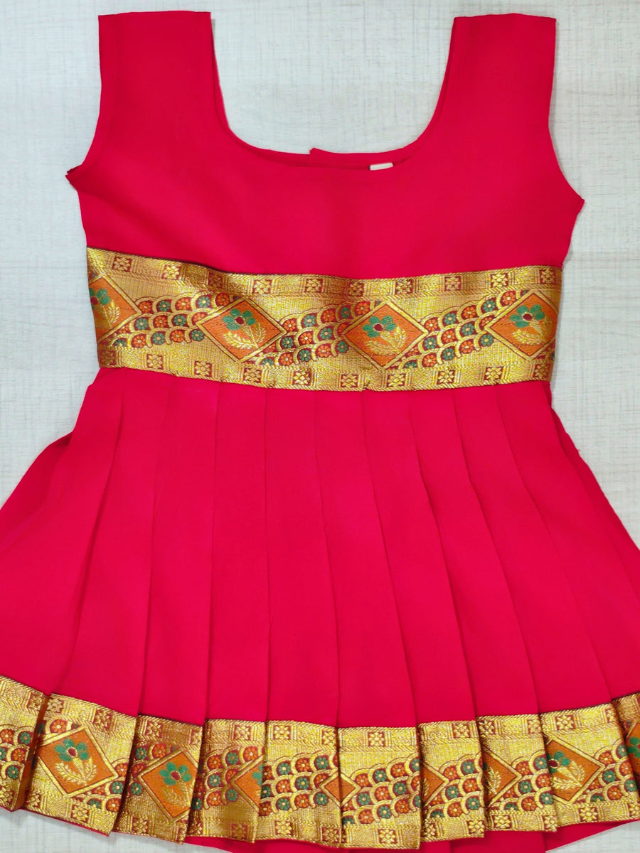Girls Ethnic Silk Finish Pavadai set