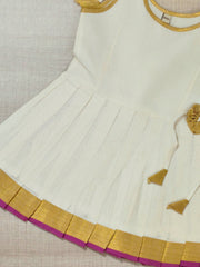 Girls Ethnic Kerala Kasavu Pavadai Set