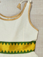 Girls Ethnic Kerala Kasavu Pavadai Set