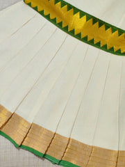 Girls Ethnic Kerala Kasavu Pavadai Set