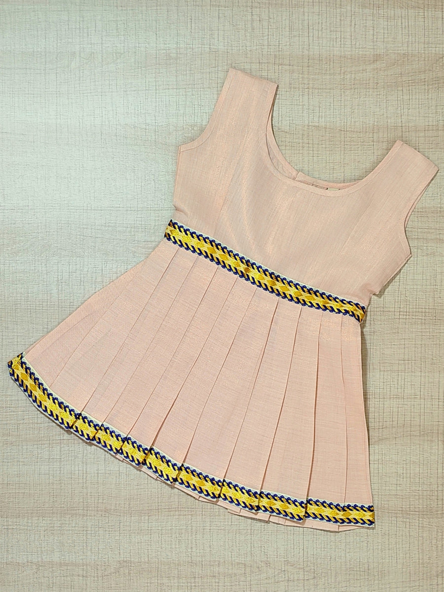 Girls Solid Color Ethnic Pavadai Set