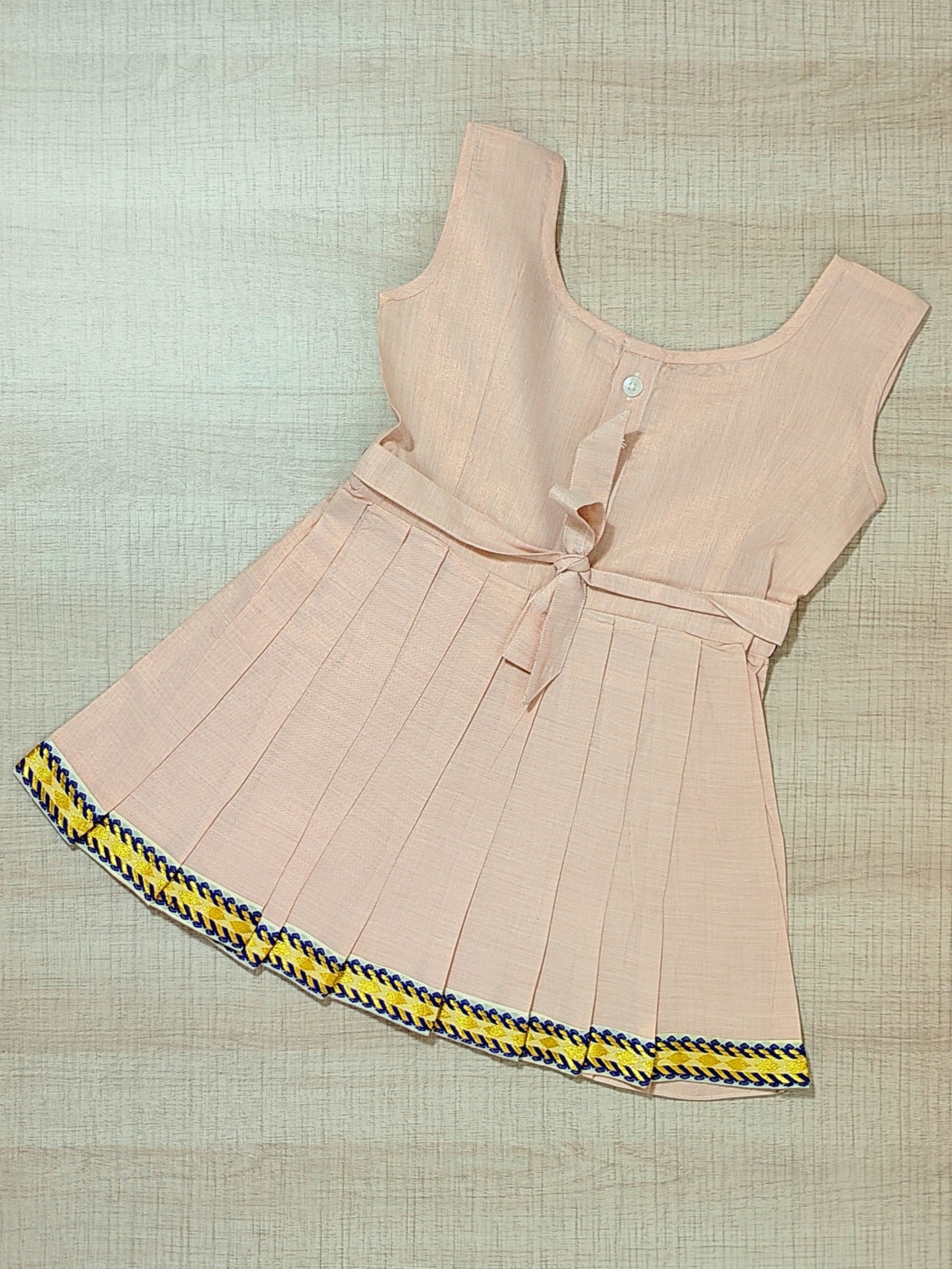 Girls Solid Color Ethnic Pavadai Set