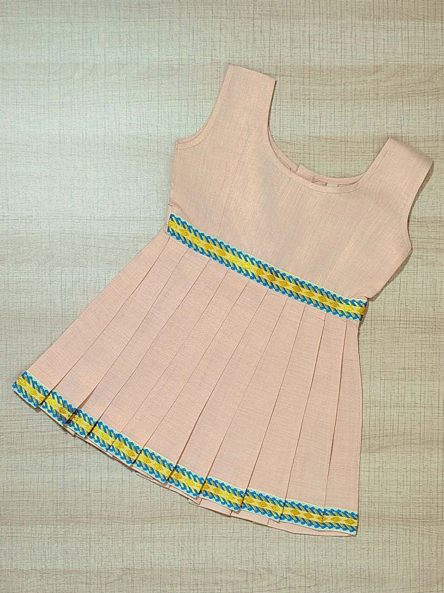 Girls Solid Color Ethnic Pavadai Set