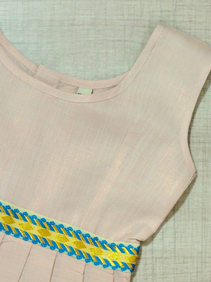 Girls Solid Color Ethnic Pavadai Set