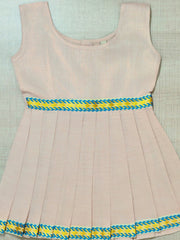 Girls Solid Color Ethnic Pavadai Set