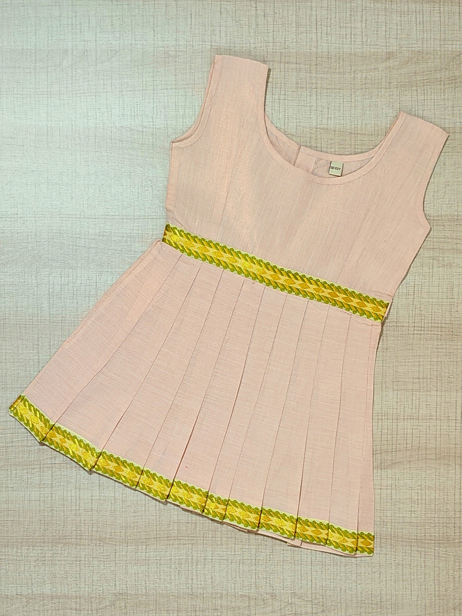 Girls Solid Color Ethnic Pavadai Set