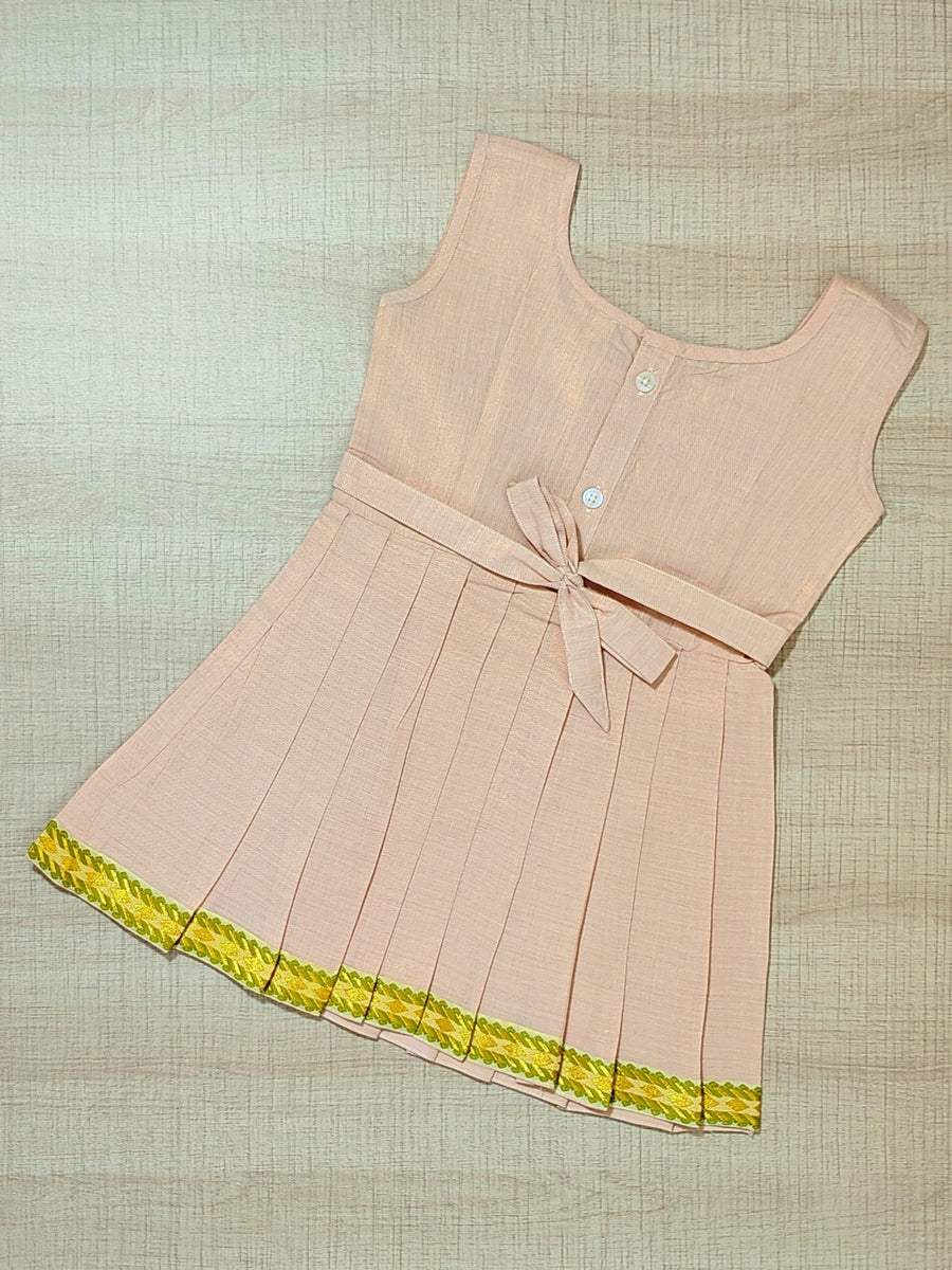 Girls Solid Color Ethnic Pavadai Set