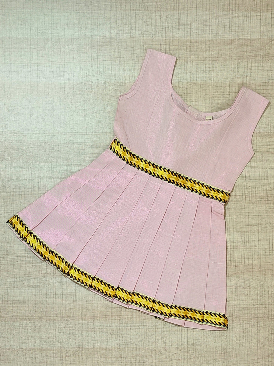 Girls Solid Color Ethnic Pavadai Set