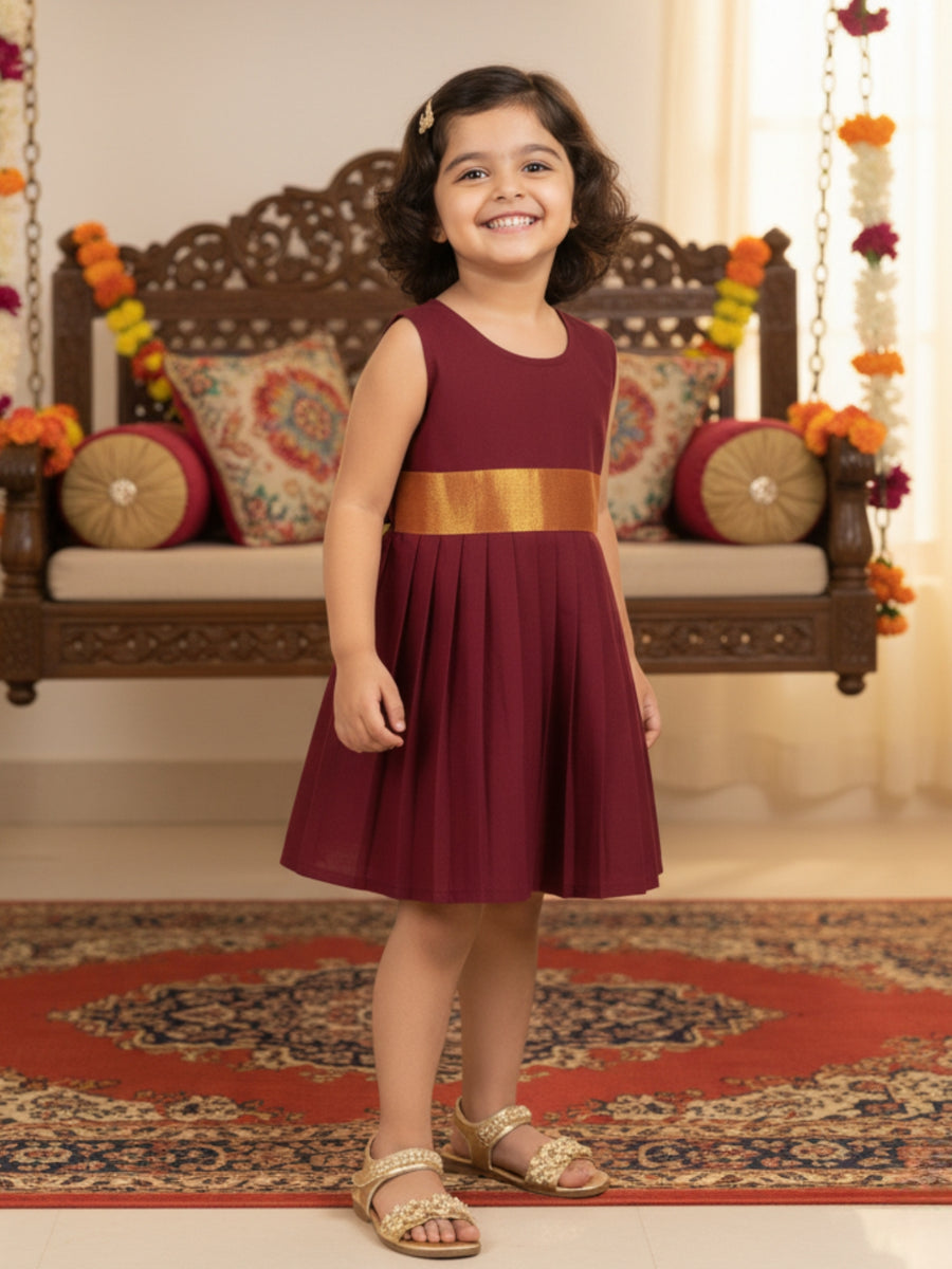 Girls Ethnic Solid Dress | Elegant Traditional Wear