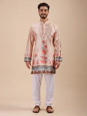 Men Floral Printed Woven Design Kurta & Pyjama Set