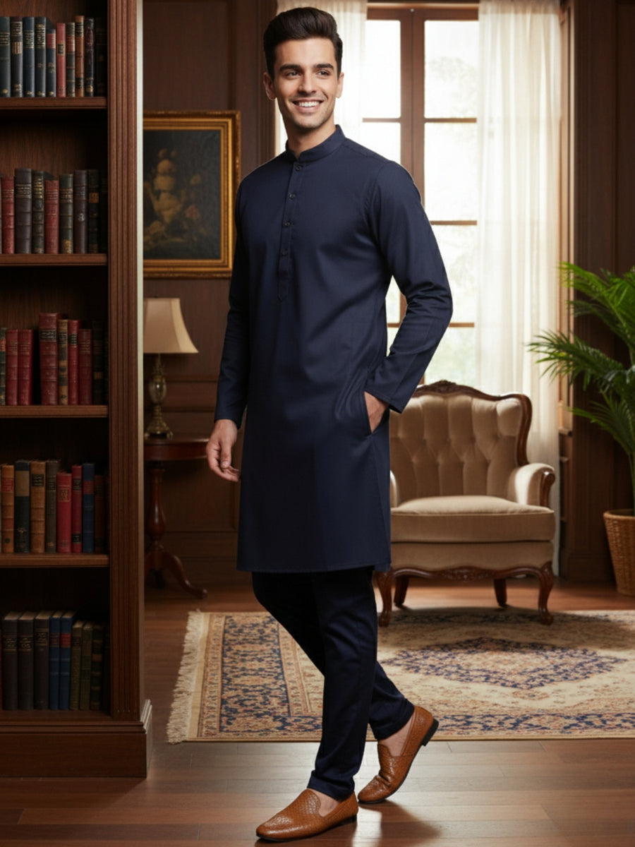 Men Cotton Solid Kurta | Classic Ethnic Comfort