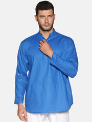 Men Slub Cotton Maroon Colour Short Kurta.