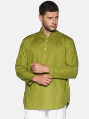 Men Slub Cotton Maroon Colour Short Kurta.