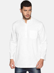 Men Slub Cotton Maroon Colour Short Kurta.