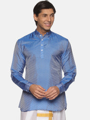 Men Jacquard Art Silk Solid Colour Short Kurta