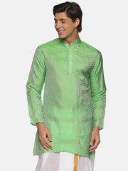 Men Jacquard Art Silk Blue Colour Long Kurta.