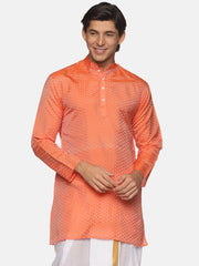 Men Jacquard Art Silk Blue Colour Long Kurta.