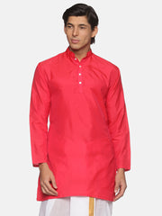 Men Butter Silk Yellow Colour Long Kurta.