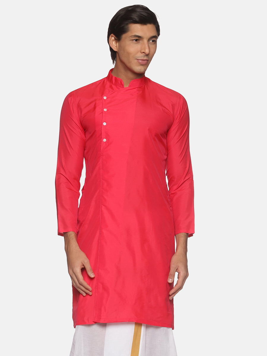 Men Butter Silk Maroon Colour Designer Kurta.