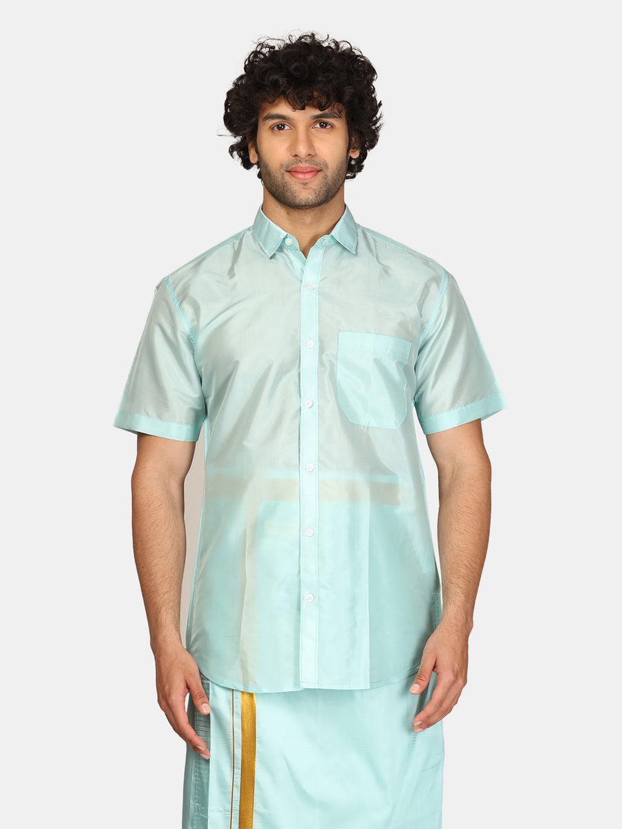 Men Artsilk Solid Colour Ethnic Silk Finish Shirt