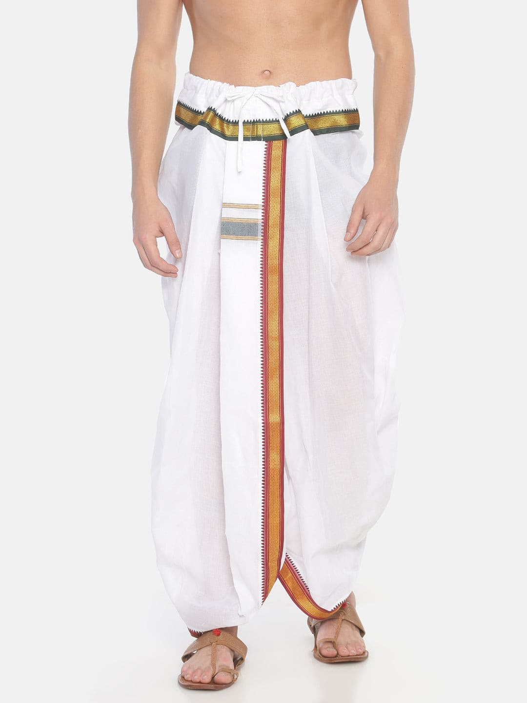 Men White Colour Cotton Dhoti Pant  Panjakejam