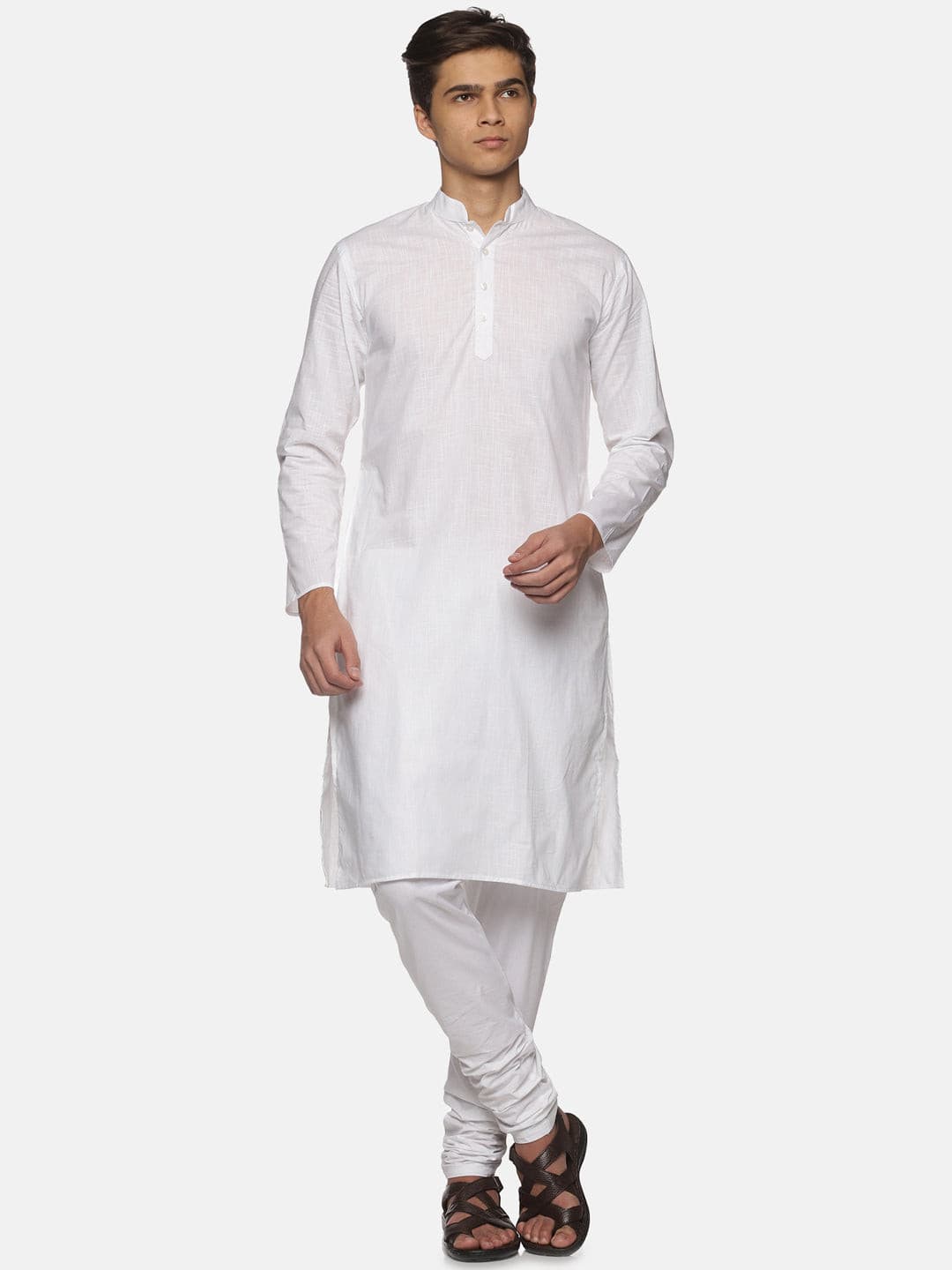 Men White Colour Cotton Kurta Pyjama Set