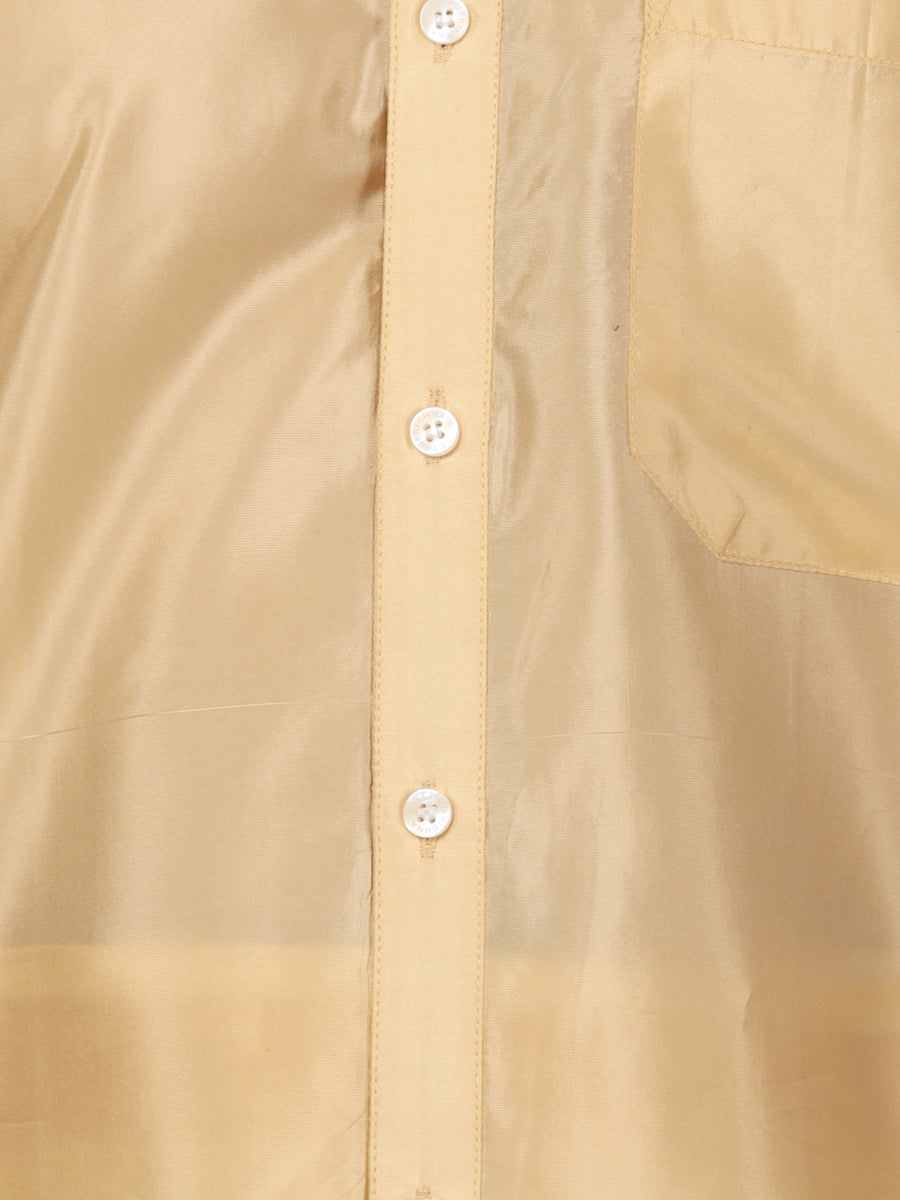 Men Art Silk Solid Colour Shirt With Readymade Dhoti And Angavastram