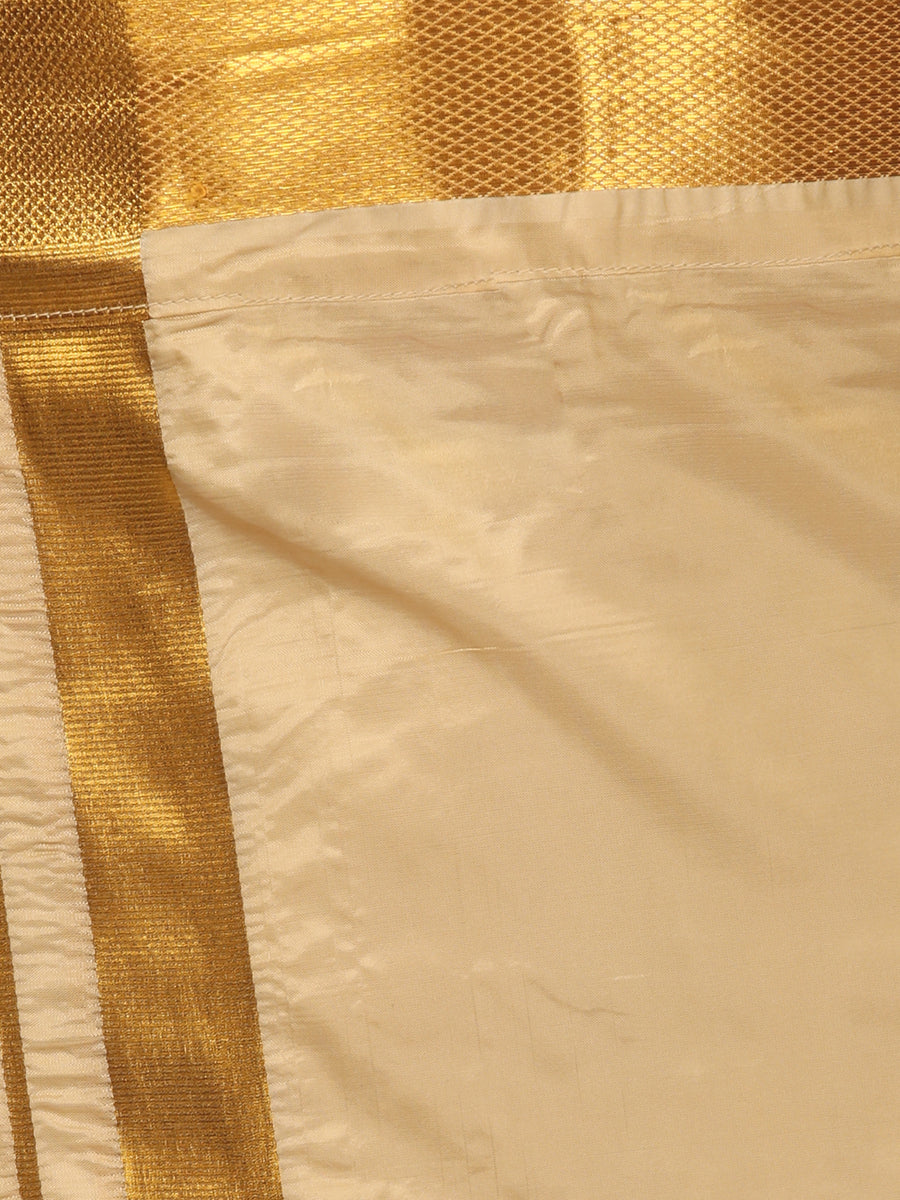 Men Art Silk Solid Colour Shirt With Readymade Dhoti And Angavastram