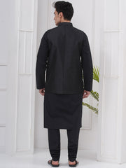 Mens Mandarin collar  Nehru Jacket With Kurta And Pyjama Set