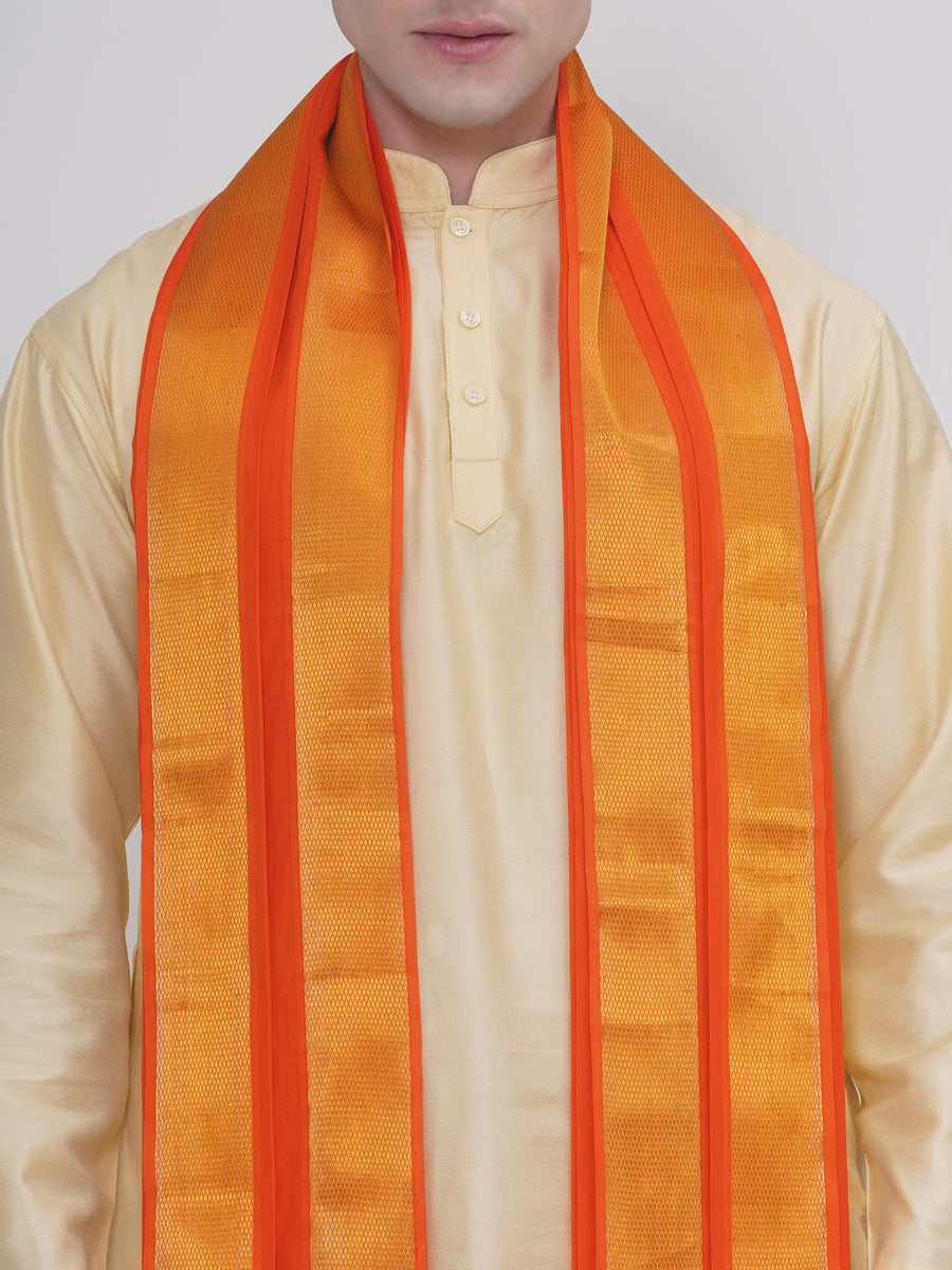 Men Cotton Colour DhotiPant And Matching Angavastram Set