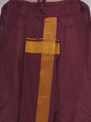 Mens Silk Cotton Kurta DhotiPant And Angavastram Set