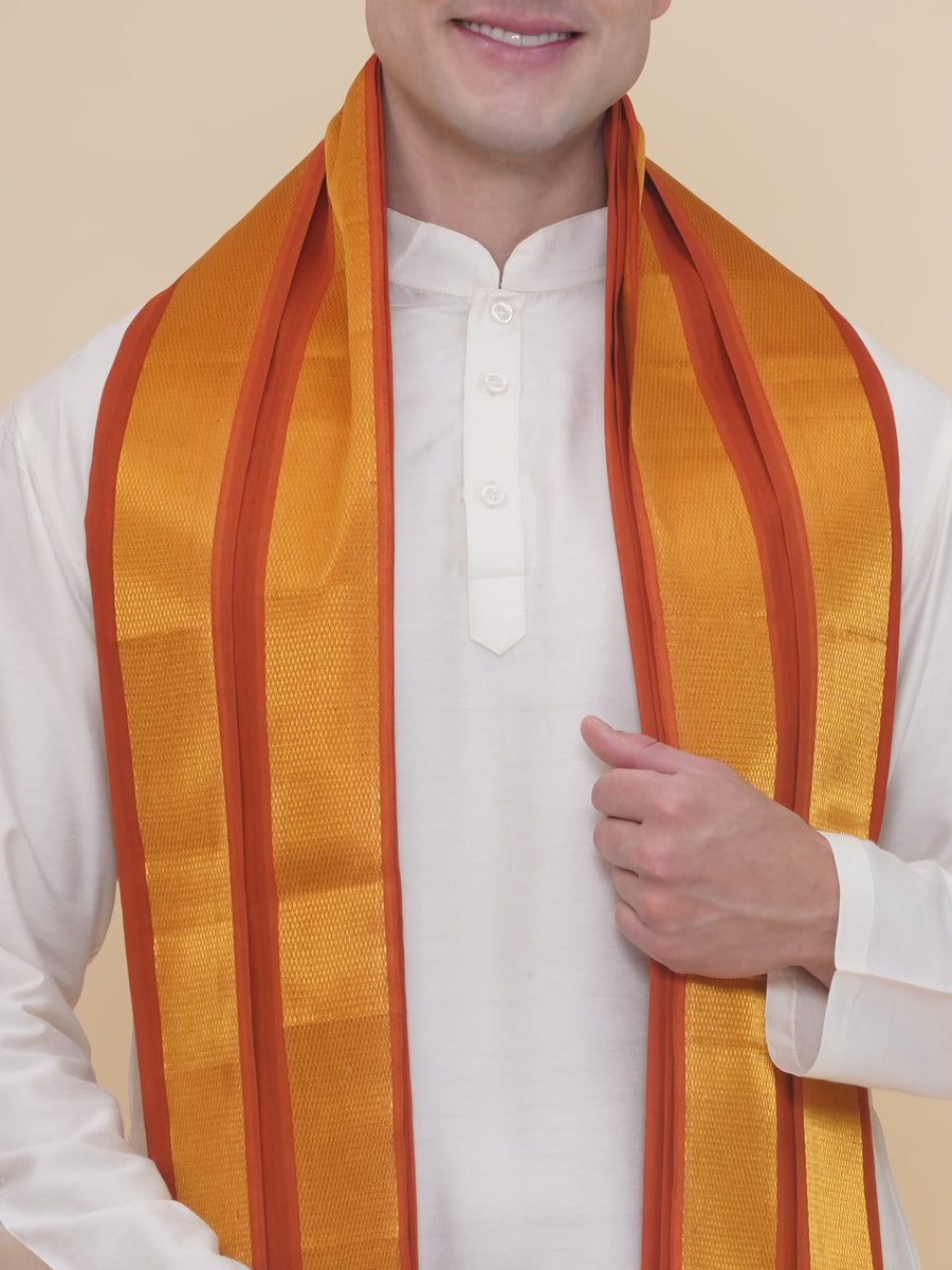 Men Cotton Colour DhotiPant And Matching Angavastram Set