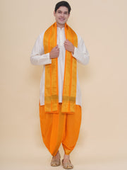 Men Cotton Colour DhotiPant And Matching Angavastram Set