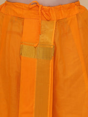 Mens Silk Cotton Kurta DhotiPant And Angavastram Set