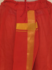 Mens Silk Cotton Kurta DhotiPant And Angavastram Set