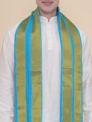 Men Cotton Colour DhotiPant And Matching Angavastram Set