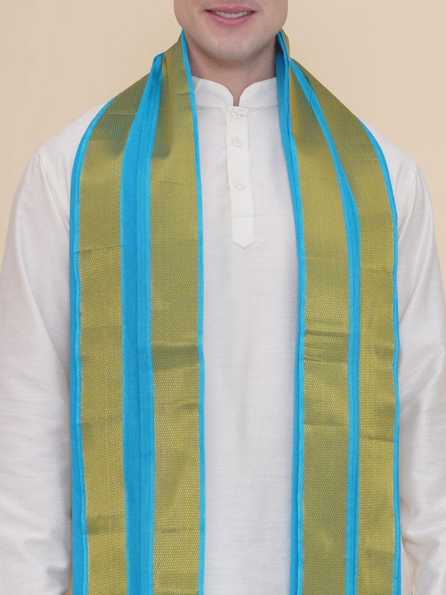 Men Cotton Colour DhotiPant And Matching Angavastram Set