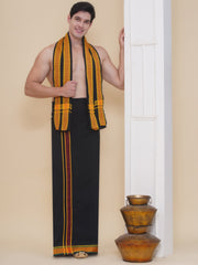 Mens 30K Cotton Colour Dhoti And Angavastram Set