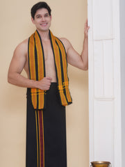 Mens 30K Cotton Colour Dhoti And Angavastram Set