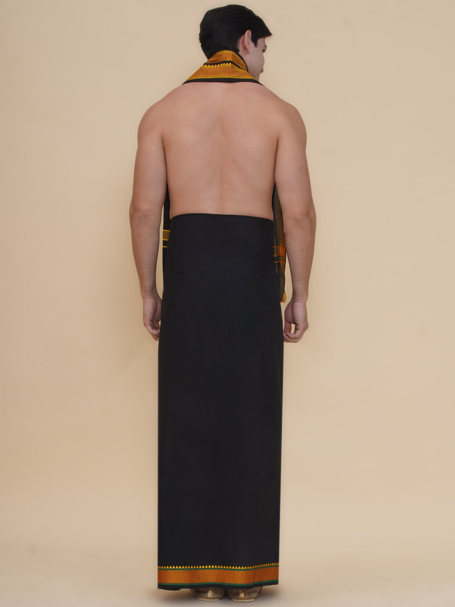 Mens 30K Cotton Colour Dhoti And Angavastram Set
