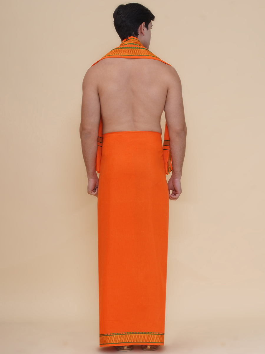 Mens 30K Cotton Colour Dhoti And Angavastram Set