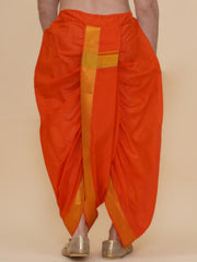 Men Cotton Colour DhotiPant And Matching Angavastram Set