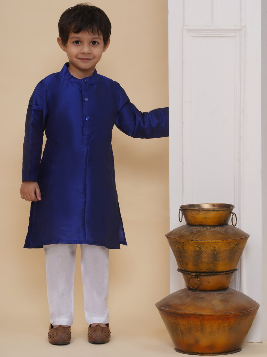 Boys Slub Dupion Kurta Pyjama Set