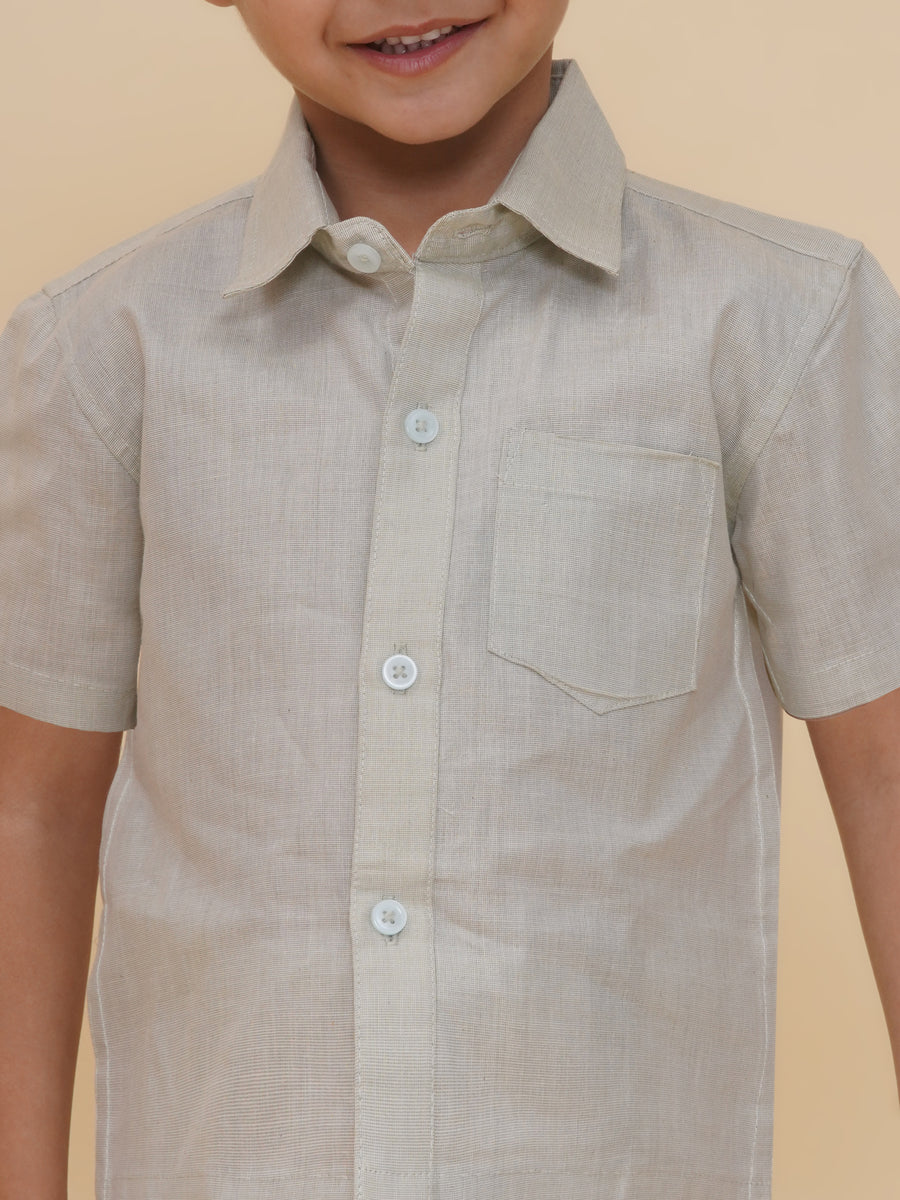 Boys Tissue Shirt With Dhoti Set