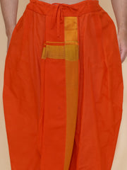 Men Cotton Colour DhotiPant And Matching Angavastram Set