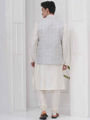 Mens Readymade Silk Cotton Kurta Pyjama And Nehru Jacket.