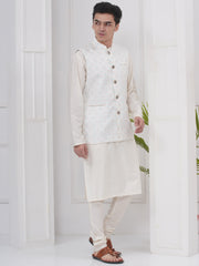 Mens Readymade Silk Cotton Kurta Pyjama And Nehru Jacket.
