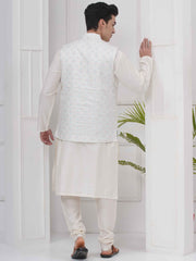 Mens Readymade Silk Cotton Kurta Pyjama And Nehru Jacket.